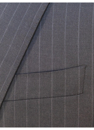 Emporio Armani G Line 44L Mens Charcoal Striped 100% Wool Slim Fit 2 Piece Suit