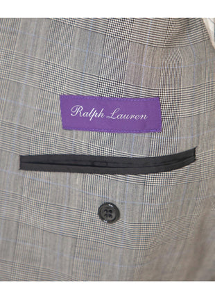 Ralph Lauren Purple Label Mens 42R Drop 7 Gray Glenplaid Modern Fit 2 Piece Suit