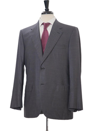 Brioni Mens 44R Charcoal Gray Tonal Stripe Classic Fit 2 Piece Suit