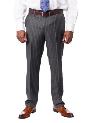 Italiano Men's Gray Pinstripe Wool Slim Fit Suit