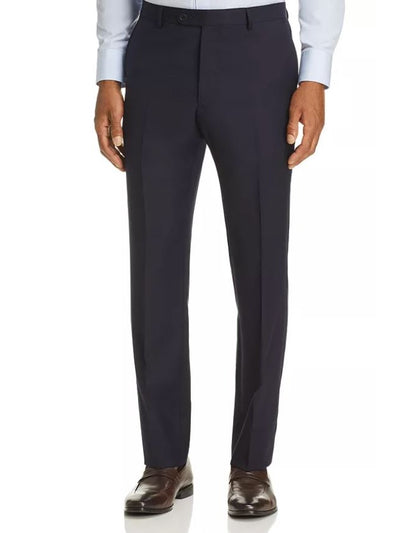 Men's John Varvatos Navy Blue 100% Wool Travis Model Slim Fit Dress Pants