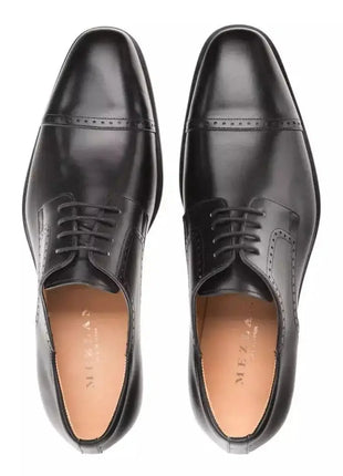 Mezlan SHOES Mezlan Mens Black Lace-up Oxford Cap Toe Leather Dress Shoes