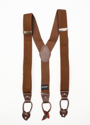 AR Brown Suspenders - The Suit Depot
