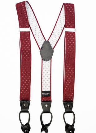 AR Burgundy Suspenders - The Suit Depot