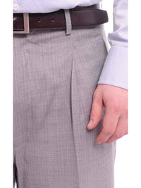 Thumbnail for Apollo King PANTS Apollo King Classic Fit Gray Pinstripe Pleated Wide Leg Wool Dress Pants