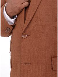 Thumbnail for Apollo King THREE PIECE SUITS Apollo King Classic Fit Rust Brown Check Three Piece Wool Suit With Peak Lapels