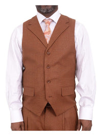 Thumbnail for Apollo King THREE PIECE SUITS Apollo King Classic Fit Rust Brown Check Three Piece Wool Suit With Peak Lapels