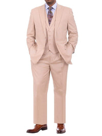 Thumbnail for Apollo King THREE PIECE SUITS Apollo King Classic Fit Solid Tan With Subtle Sheen Three Piece Wool Suit