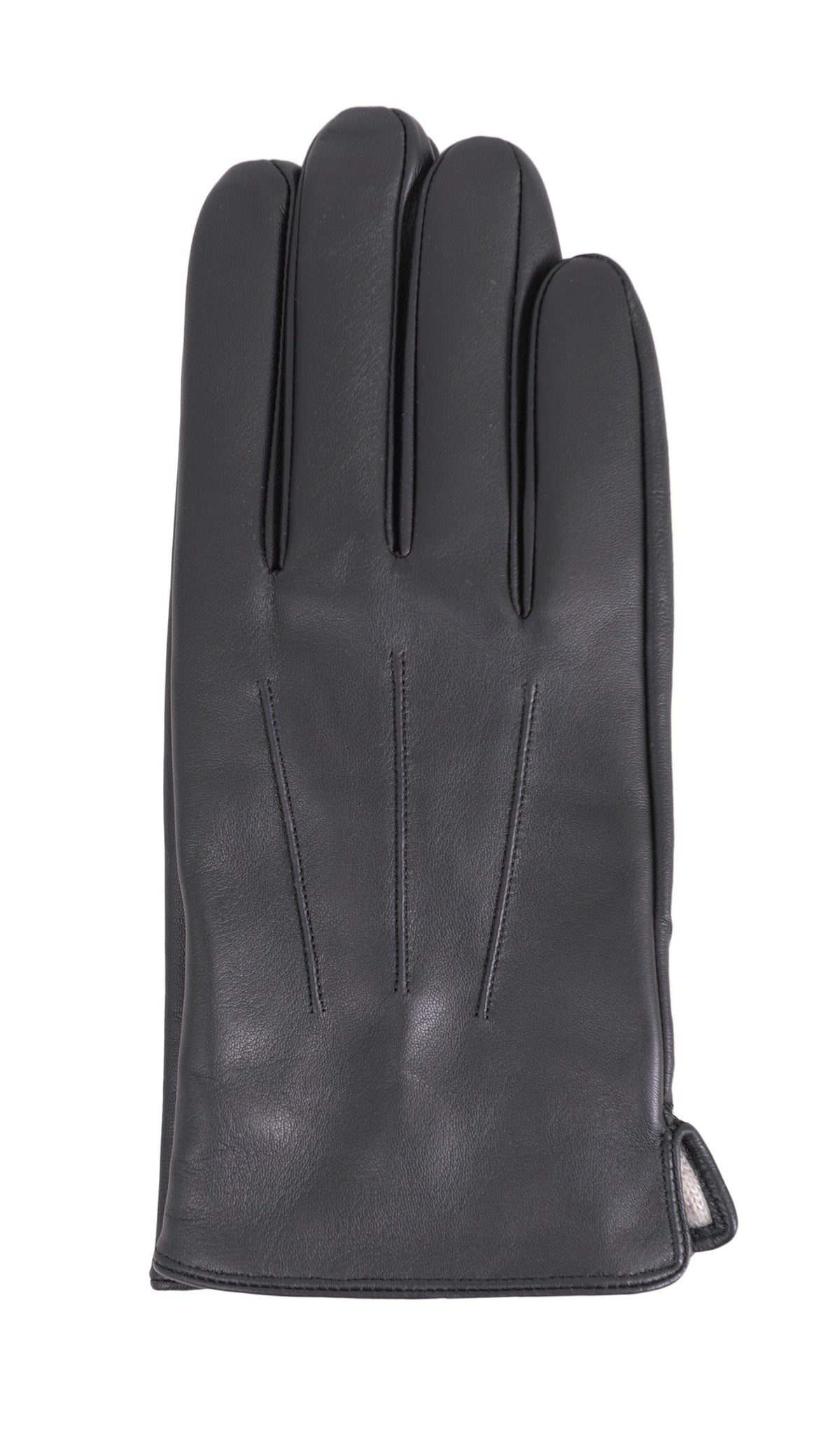 Ariston Ariston Mens Solid Black Touch Screen Leather Gloves