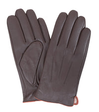 Thumbnail for Ariston Ariston Mens Solid Brown Touch Screen Leather Gloves