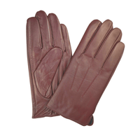 Thumbnail for Ariston Ariston Mens Solid Burgundy Touch Screen Leather Gloves