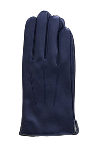 Thumbnail for Ariston Ariston Mens Solid Navy Blue Touch Screen Leather Gloves