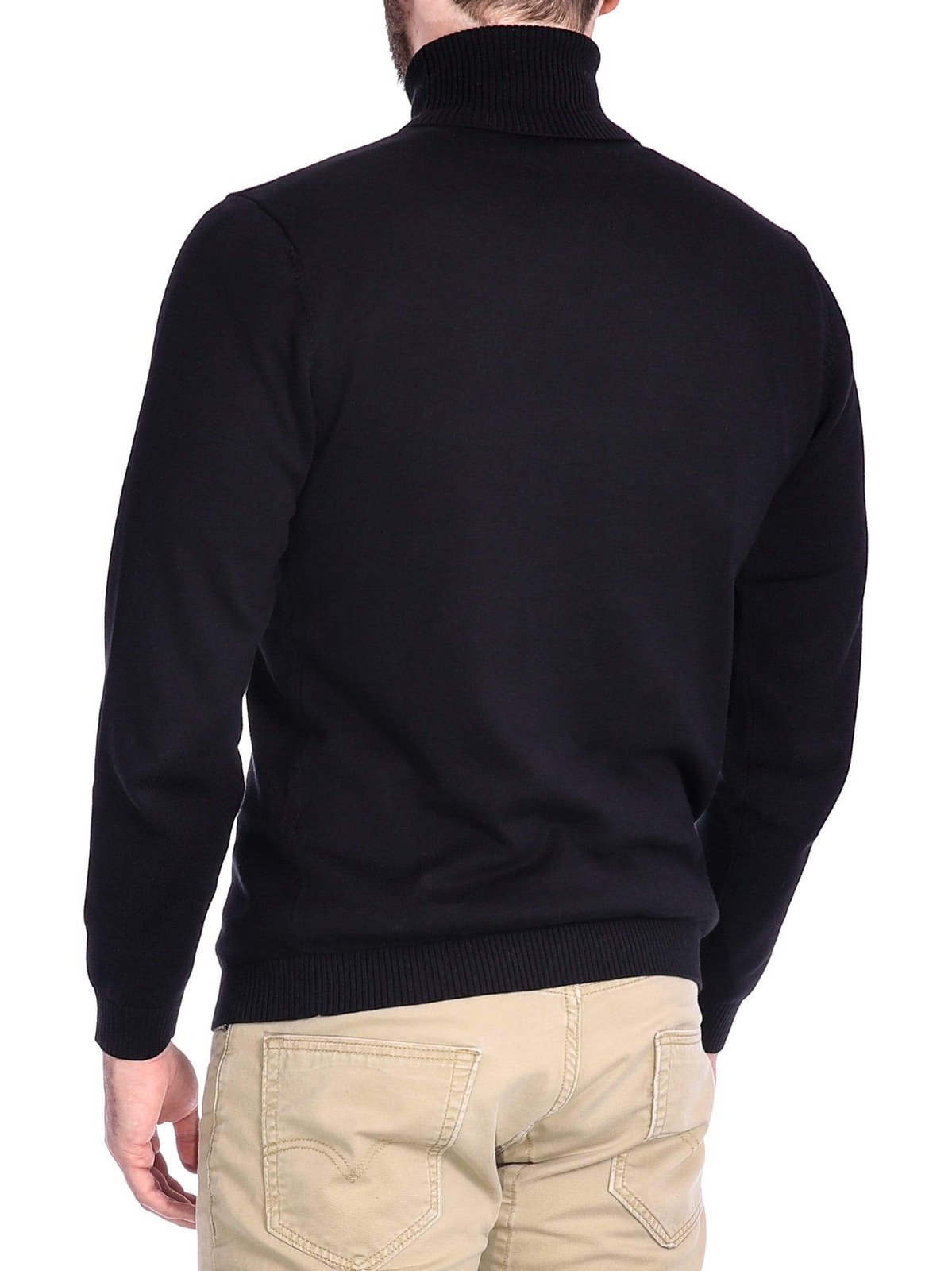 Arthur Black Arthur Black Men's Black Pullover Cotton Blend Turtleneck Sweater Shirt