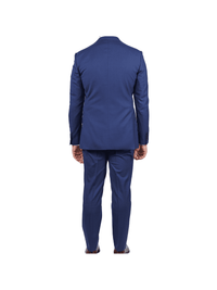 Thumbnail for Arthur Black Arthur Black Slim Fit Solid Dark Blue Marzotto Gabardine Wool Peak Lapel Suit