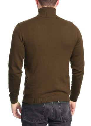 Arthur Black Default Category Migrated Arthur Black Men's Solid Brown Pullover Cotton Blend Turtleneck Sweater Shirt
