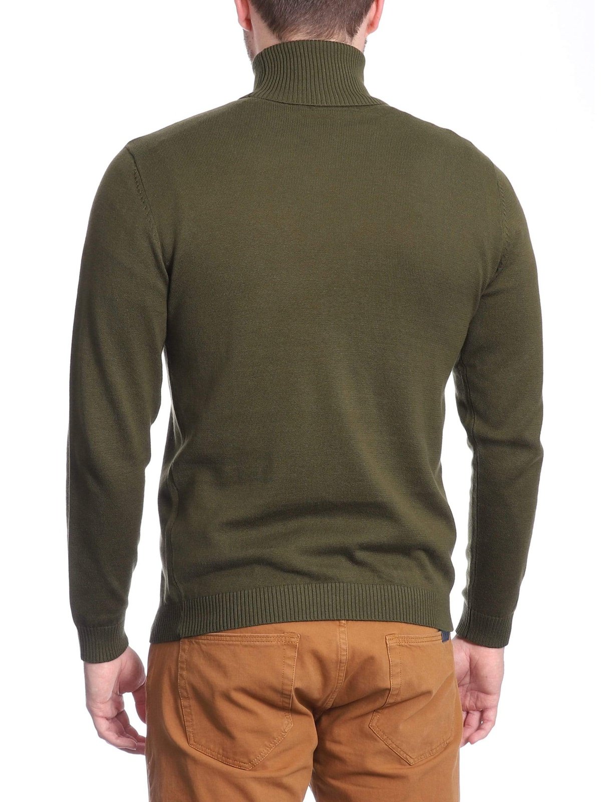Arthur Black Default Category Migrated Arthur Black Men's Solid Olive Green Pullover Cotton Blend Turtleneck Sweater