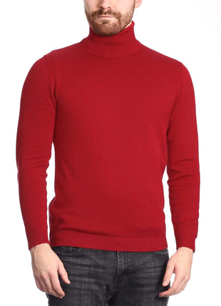 Arthur Black Default Category Migrated Arthur Black Men's Solid Red Pullover Cotton Blend Turtleneck Sweater Shirt