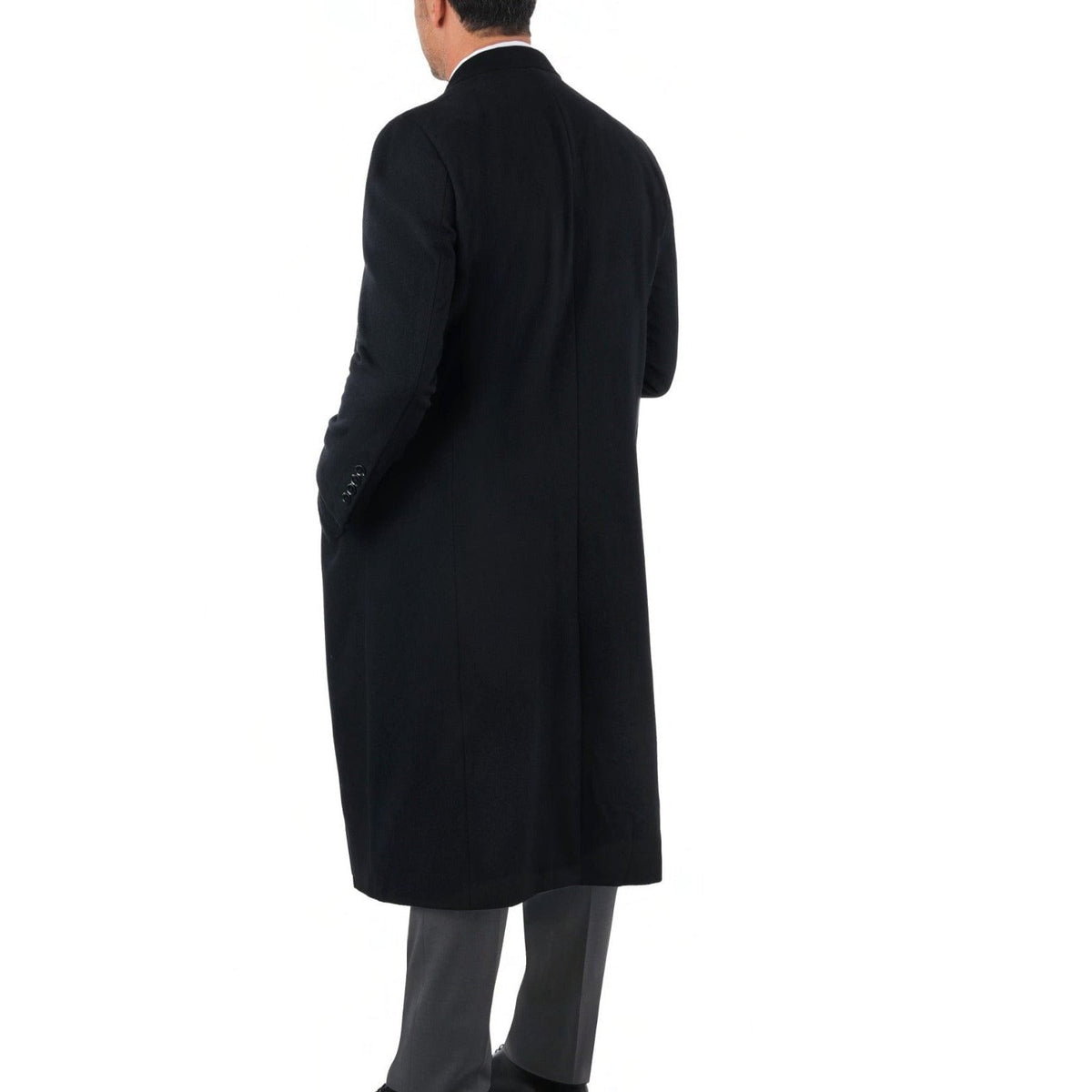 Arthur Black OUTERWEAR Regular Fit Solid Full Length Wool Cashmere Overcoat