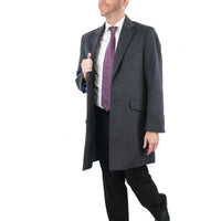 Thumbnail for Arthur Black OUTERWEAR The Suit Depot Men's Wool Cashmere Single Breasted Charcoal 3/4 Length Top Coat