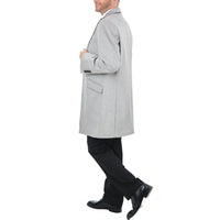 Thumbnail for Arthur Black OUTERWEAR The Suit Depot Men's Wool Cashmere Single Breasted Light Gray 3/4 Length Top Coat