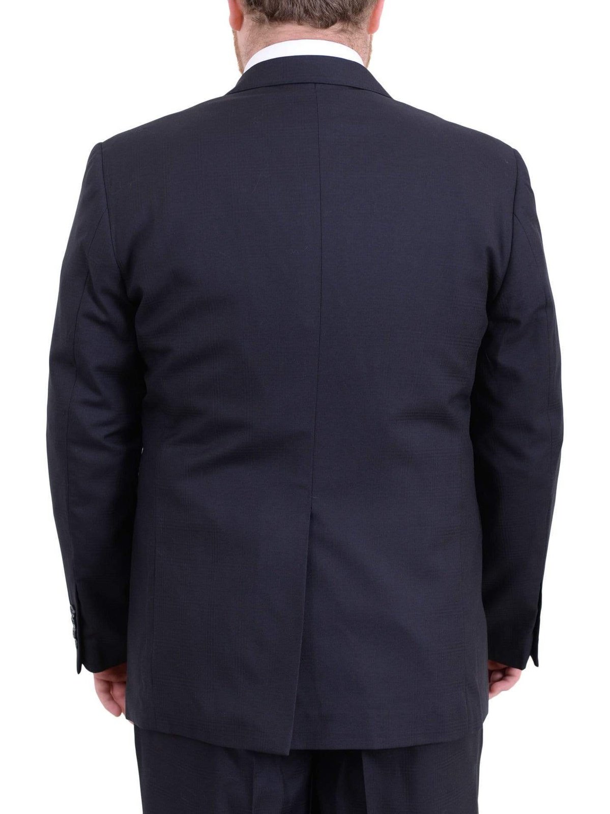 Arthur Black Sale Suits Men's Arthur Black Executive Portly Fit Navy Blue Plaid Two Button Wool Suit