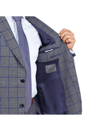 Thumbnail for Arthur Black SUITS Arthur Black Slim Fit Grey Textured Marzotto Wool Peak Lapel Suit