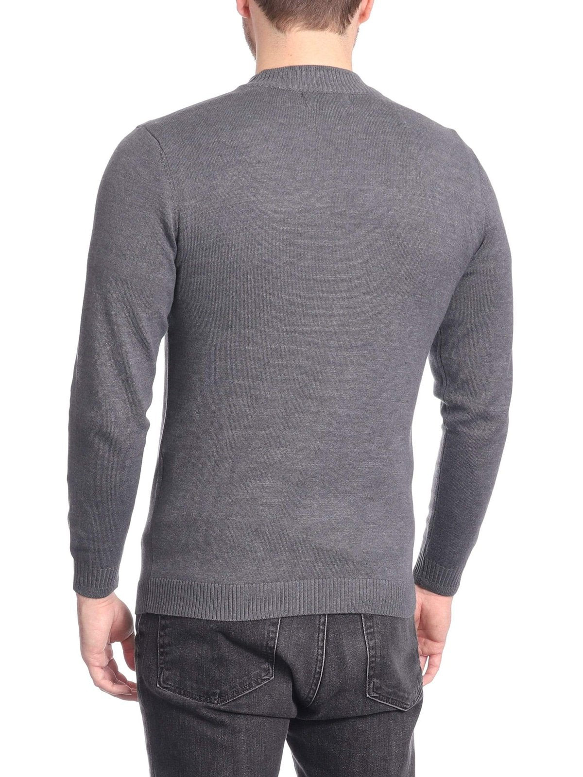 Arthur Black SWEATERS Arthur Black Men’s Charcoal Gray Pullover Cotton Blend Mock Neck Sweater Shirt