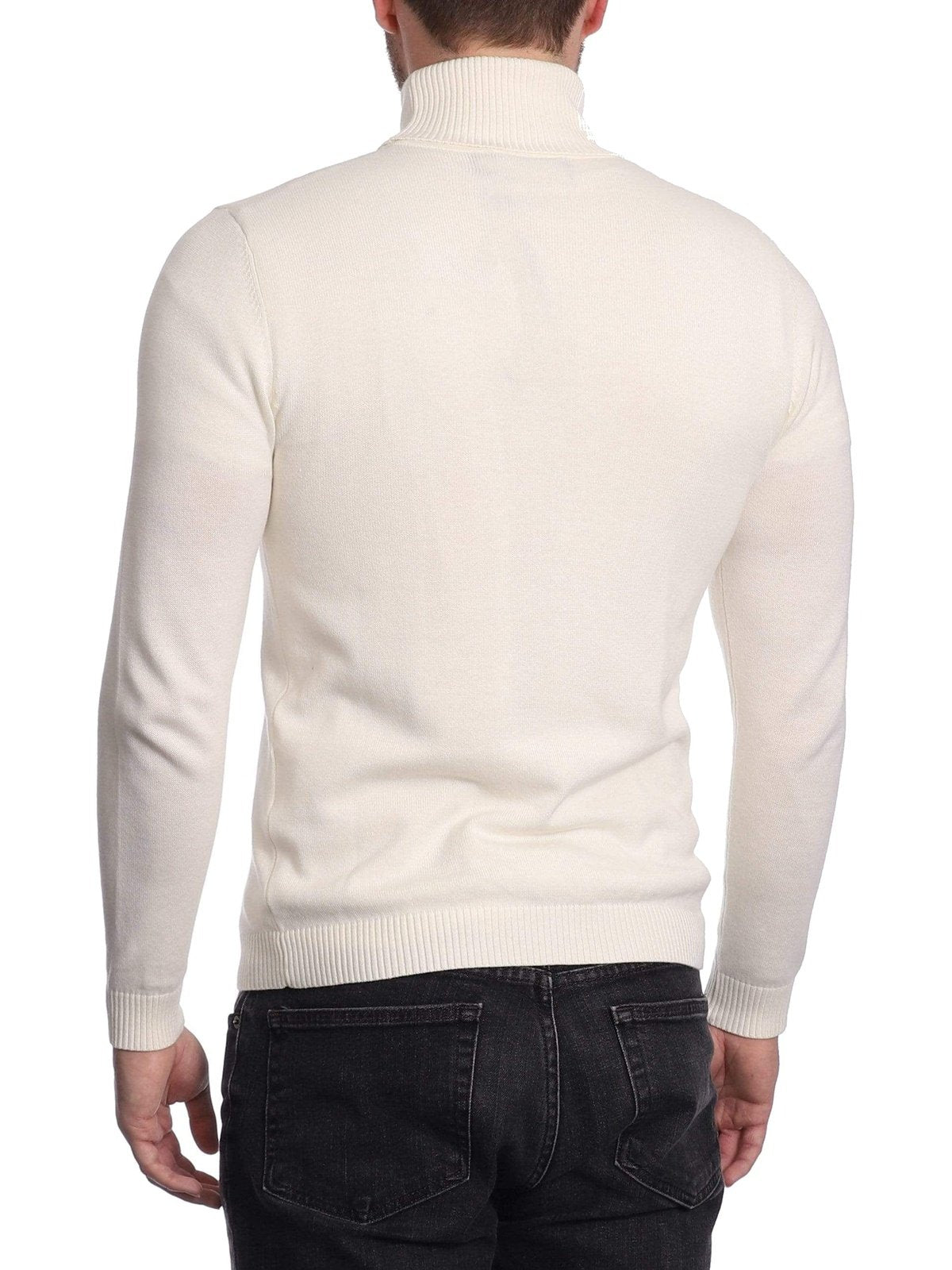 Arthur Black SWEATERS Arthur Black Men's Solid Cream Pullover Cotton Blend Turtleneck Sweater Shirt