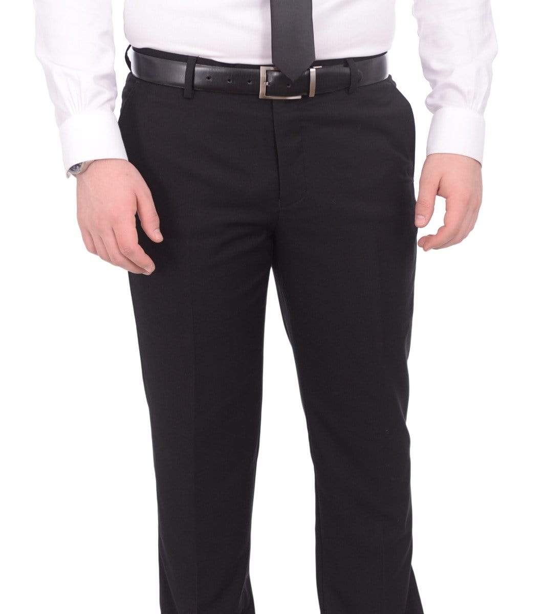 Bello TUXEDOS Men&#39;s Slim Fit 1 Button Shawl Lapel Tuxedo Jacket &amp; Pants - Solid Black