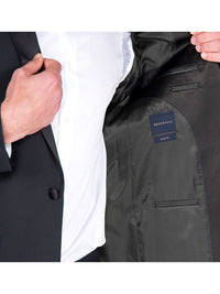 Thumbnail for Braveman TUXEDOS Braveman Slim Fit Solid Black One Button Tuxedo Tux Suit With Peak Lapels