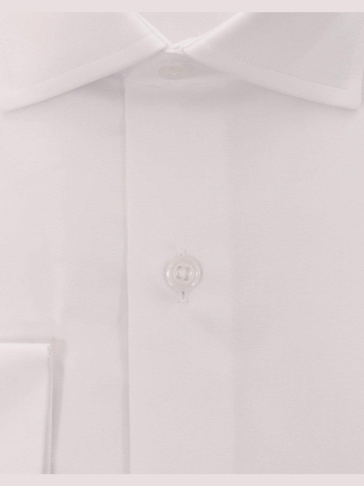 C.L. Shirts SHIRTS Men's Slim Fit Solid White Spread Collar Wrinkle Free 100% Cotton Dress Shirt