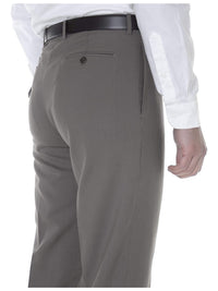 Thumbnail for Calvin Klein Sale Pants Calvin Klein Mens Slim Fit Taupe Herringbone Flat Front Wool Dress Pants
