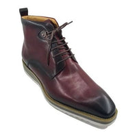 Thumbnail for Carrucci SHOES Carrucci Mens Burgundy Red Burnished Lace-Up Boot