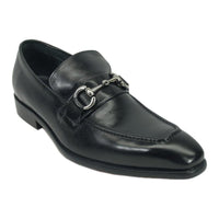 Thumbnail for Carrucci Shoes For Amazon 7.5 D-M Carrucci Black Slip-on Loafer Apron Toe Leather Dress Shoes