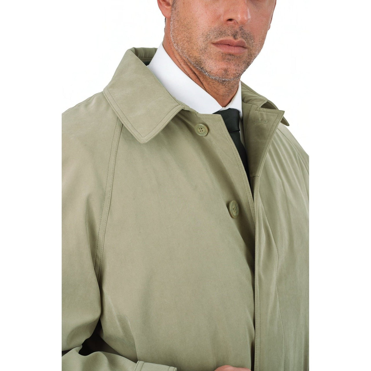 Cianni Cellini OUTERWEAR Men's Single Breasted Beige Long Trench Coat Jacket With Removable Belt & Liner