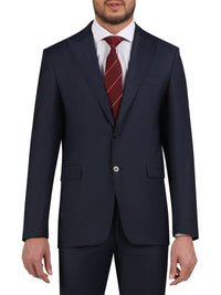 Thumbnail for Di'nucci SUITS Di'nucci Navy With Brown Windowpane Peak Lapel Wool Suit