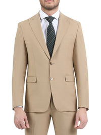 Thumbnail for Di'nucci SUITS Di'nucci Solid Tan Peak Lapel Wool Suit