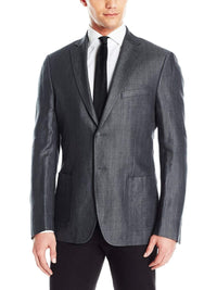 Thumbnail for DKNY BLAZERS XL Men's DKNY Classic Fit Gray Half Lined Lightweight Linen Summer Blazer Sportcoat