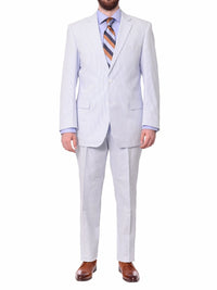 Thumbnail for blue and white striped cotton seersucker suit