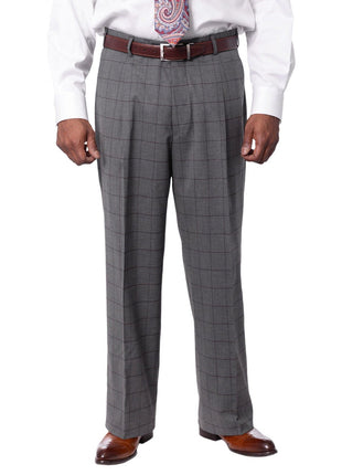 Extrema Extrema Mens Gray Check Wool Blend 3 Piece Vested Regular Fit Suit