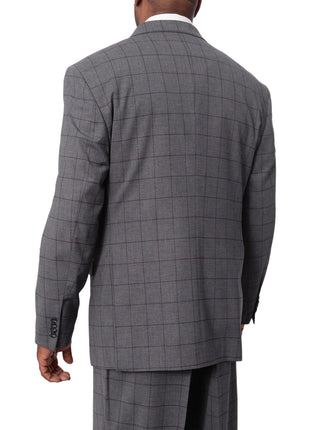 Extrema Extrema Mens Gray Check Wool Blend 3 Piece Vested Regular Fit Suit