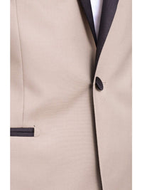 Thumbnail for Gino Vitale TUXEDOS Gino Vitale Mens Slim Fit Khaki Tan One Button Tuxedo Suit With Shawl Lapels