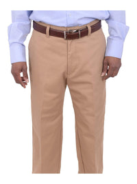 Thumbnail for Haggar Sale Pants Haggar Regular Fit Solid Beige Khaki Chinos Flat Front Washable Cotton Pants