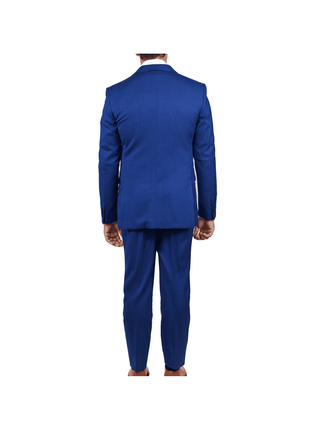 back view of John Varvatos blue wool slim fit suit