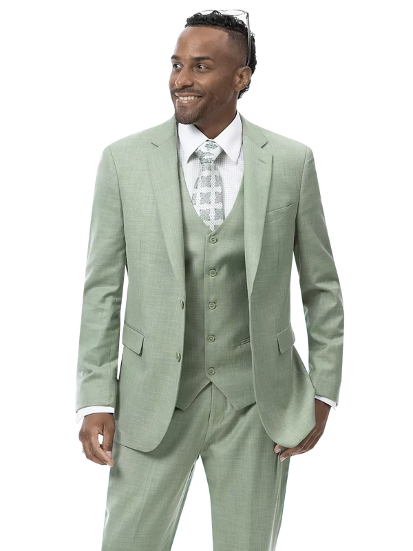 Kent & Park Moss Green Regular Fit Two Button 3 Piece Suit The Suit Depot