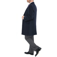 Thumbnail for Label E Sale Coats The Suit Depot Men's Wool Cashmere Single Breasted Blue 3/4 Length Top Coat