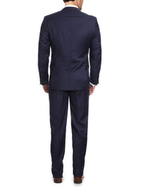 Thumbnail for Label M Bestselling Items Mens Classic Fit Navy Blue Two Button 100% Wool Suit