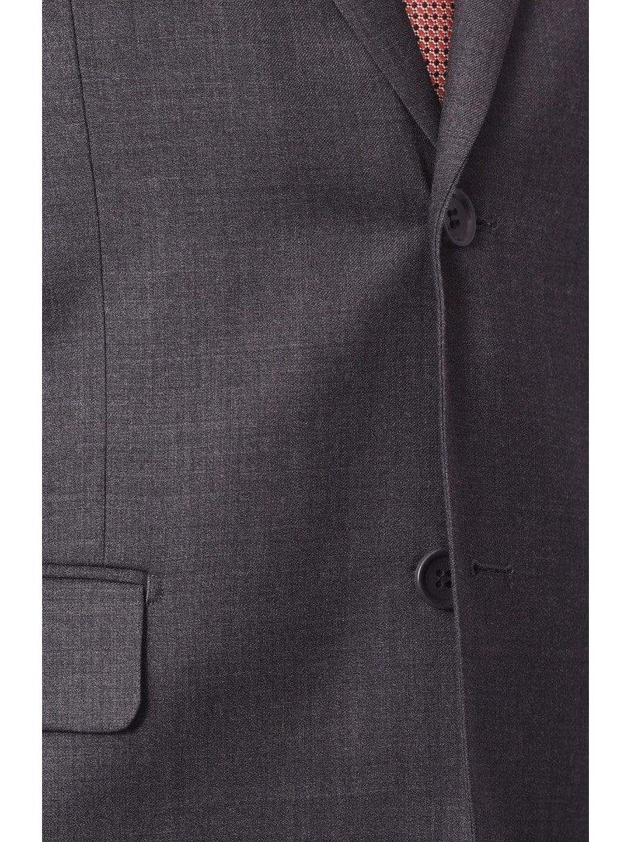 Label M Bestselling Items Mens Classic Fit Two Button 100% Wool Wrinkle Resistant Suit - Medium Grey