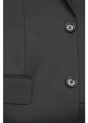 Label M Bestselling Items Mens Classic Fit Two Button 100% Wool Wrinkle Resistant Suit - Solid Black