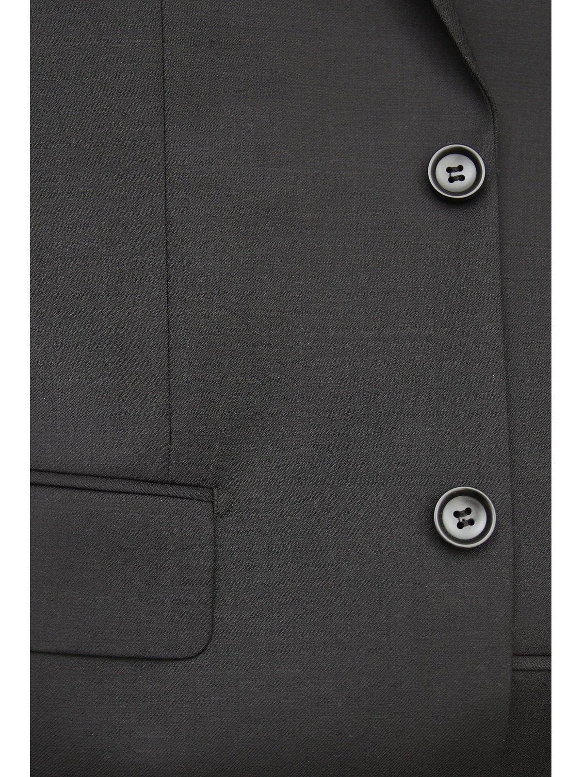 Label M Bestselling Items Mens Classic Fit Two Button 100% Wool Wrinkle Resistant Suit - Solid Black